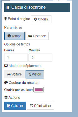 Calcul isochrone