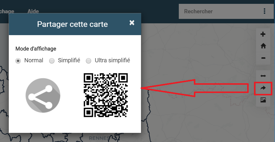 Outils de partage de la carte