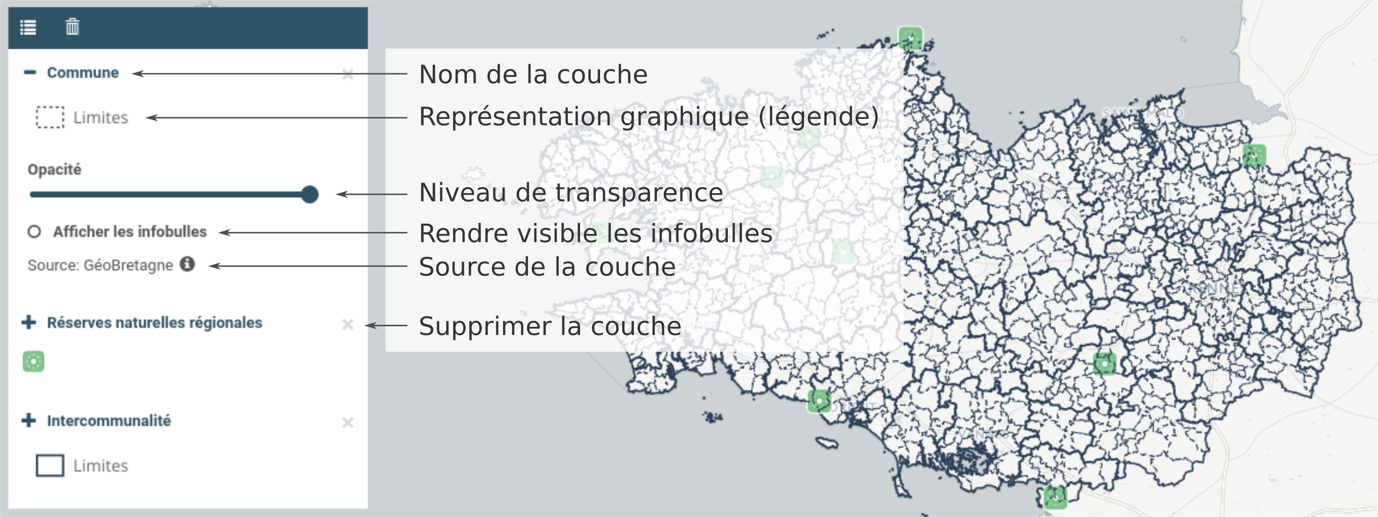 Options sur les couches