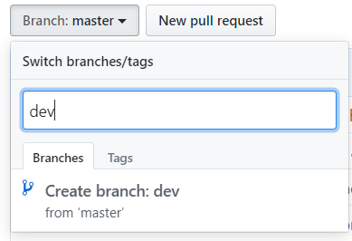 new github branch