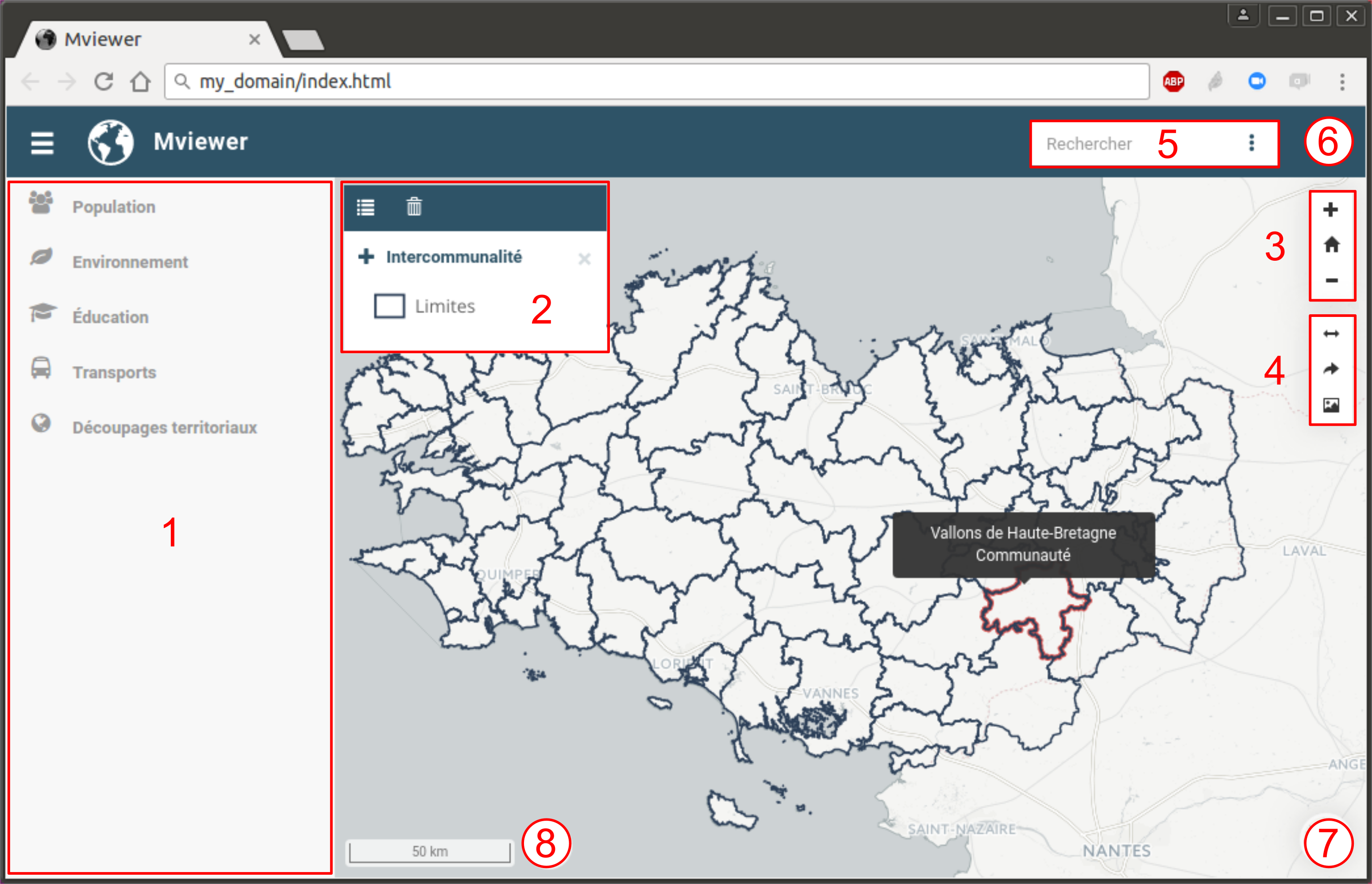 Interface utilisateur mviewer
