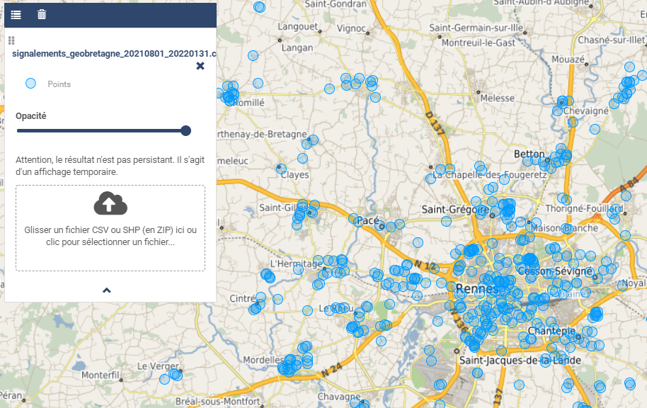 Calcul isochrone