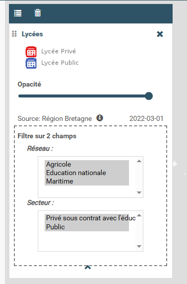 Filtre sur plusieurs attributs